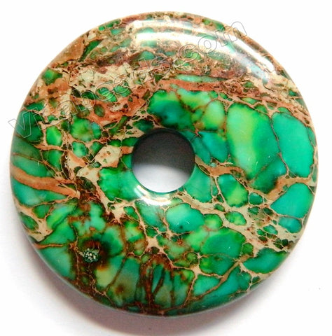 Smooth Pendant - Donut Forest Green Impression Jasper