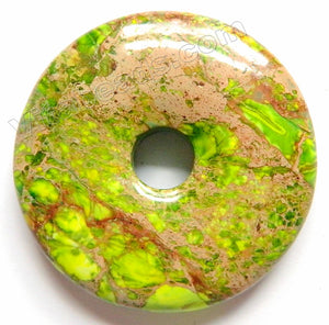Smooth Pendant - Donut Olive Brown Impression Jasper