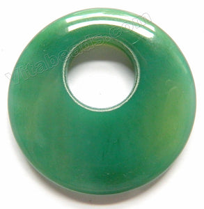 Smooth Pendant - Drop Donut Emerald Agate