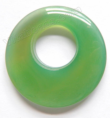 Smooth Pendant - Drop Donut Green Agate