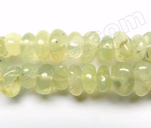 Prehnite A  -  Smooth Center Drilled Nuggets  16"