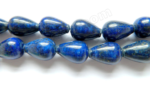 Lapis Lazuli AA  -  Smooth Drops Horizontally Drilled 16"