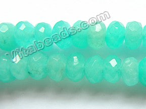 Light Russian Amazonite Jade AA -  Faceted Rondels  16"    5 x 8 mm