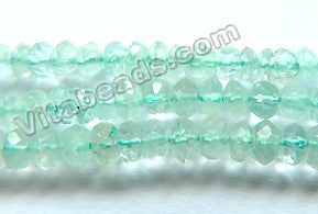 Blue Topaz India A  -  Faceted Button 13"    4-5mm