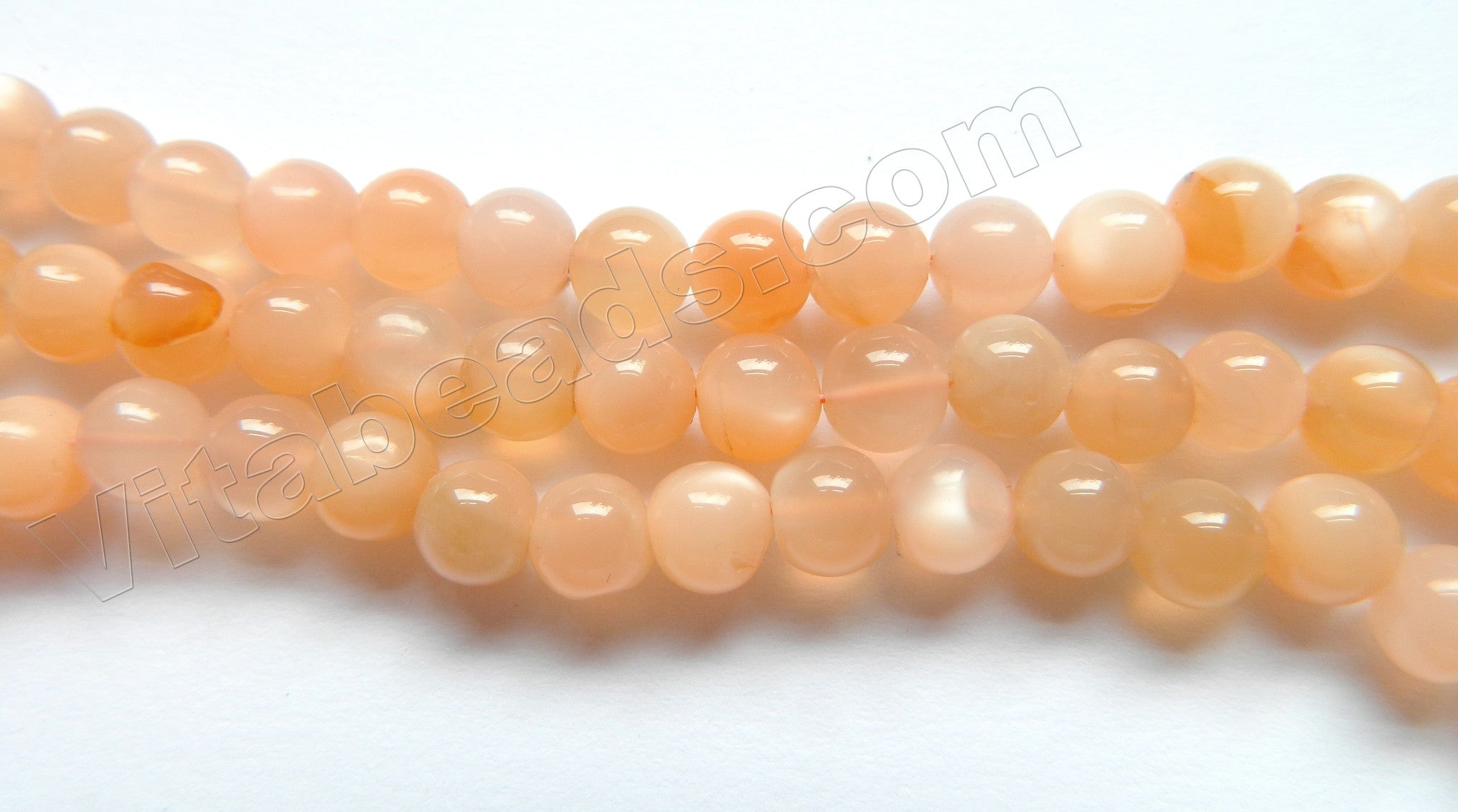 Pink Moonstone Peach India Made  -  Smooth Round  13"