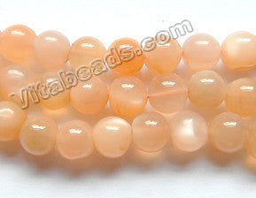 Pink Moonstone Peach India Made  -  Smooth Round  13"