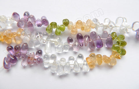 Multi Gems 4 color  -  Plain Teardrop Side Drill 15"    4 x 8 mm