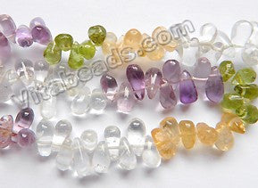 Multi Gems 4 color  -  Plain Teardrop Side Drill 15"    4 x 8 mm