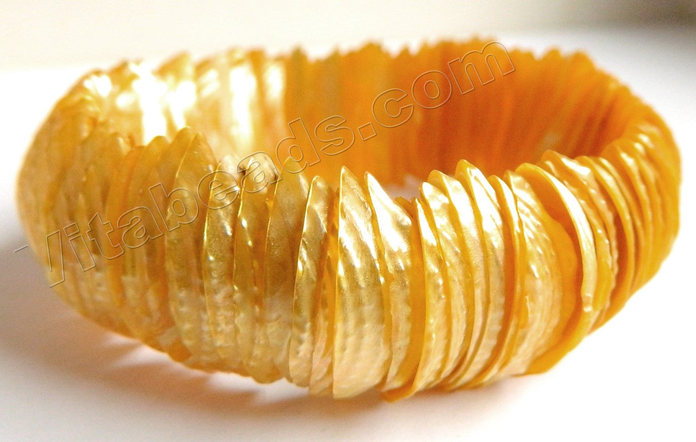 Shell  - Gold Long Tooth Bracelet