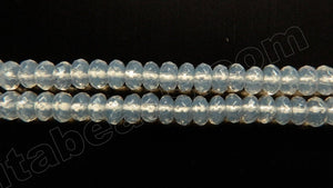 Transparent White Jade  -  Small Faceted Rondel  14.5"     4 mm