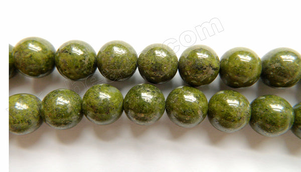 Dark Olive Pyrite A  -  Smooth Round Beads 16"