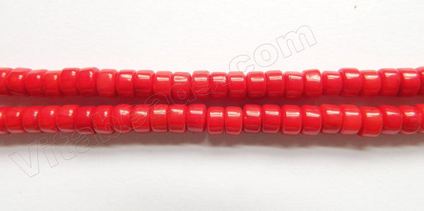Red Bamboo Coral A  -  Smooth Drum 16"    6x4mm