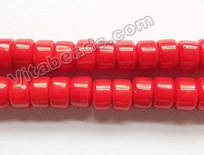 Red Bamboo Coral A  -  Smooth Drum 16"    6x4mm