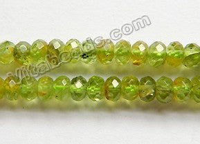 Peridot HK Natural  -  Faceted Rondel  16"