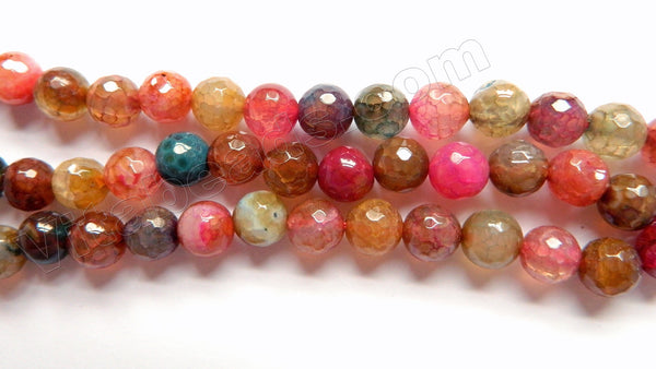 Bright Mixed Fire Agate  -  Faceted Round 15"