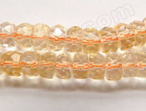 Citrine Light Natural AA  -  Faceted Heishi  16"      8 x 5 mm