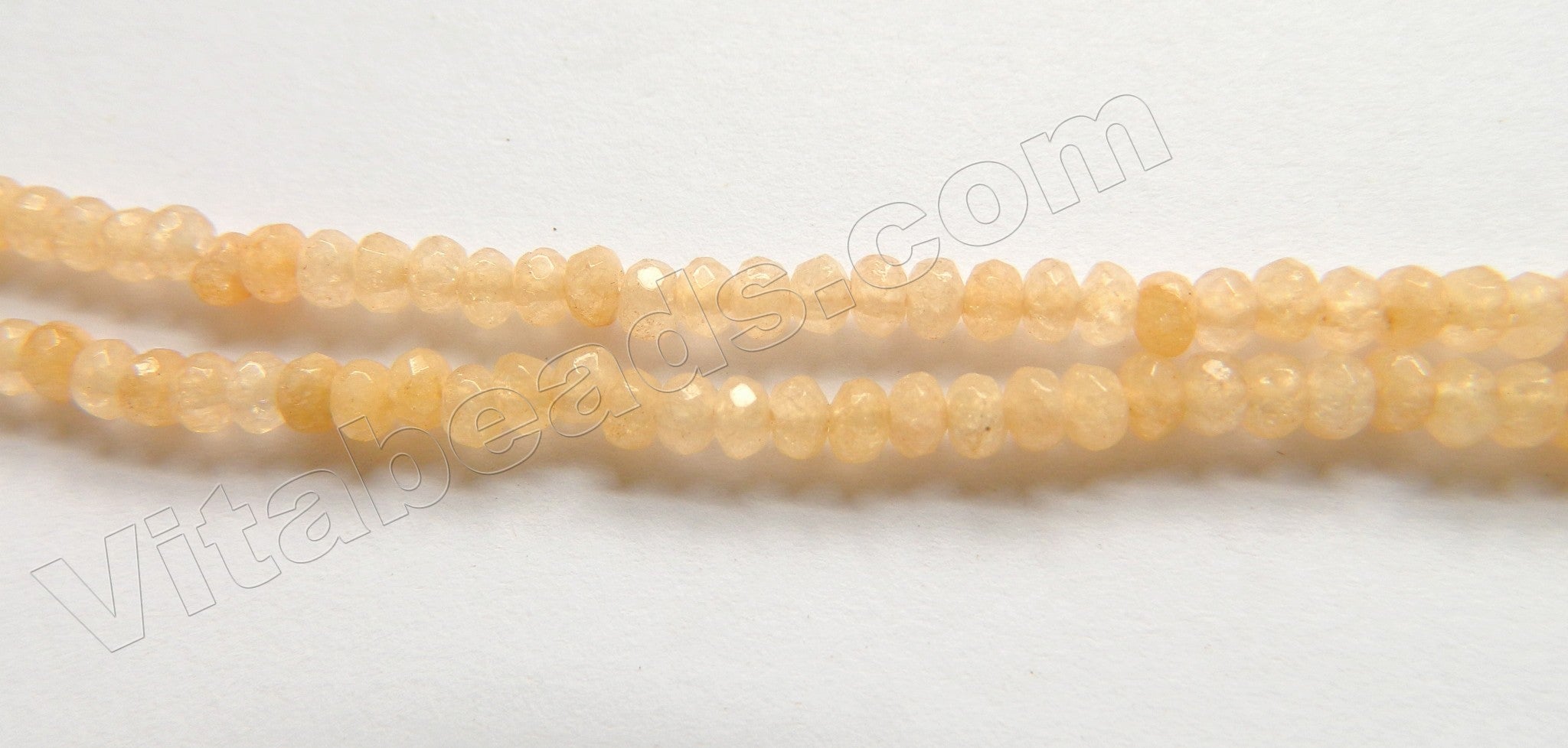 Honey Jade  -  Small Faceted Rondel  15"     4 mm