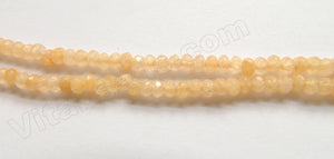 Honey Jade  -  Small Faceted Rondel  15"     4 mm