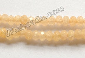 Honey Jade  -  Small Faceted Rondel  15"     4 mm