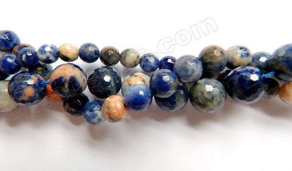 Orange Sodalite AA  -  Faceted Round  16"