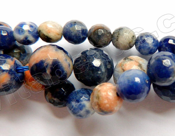 Orange Sodalite AA  -  Faceted Round  16"