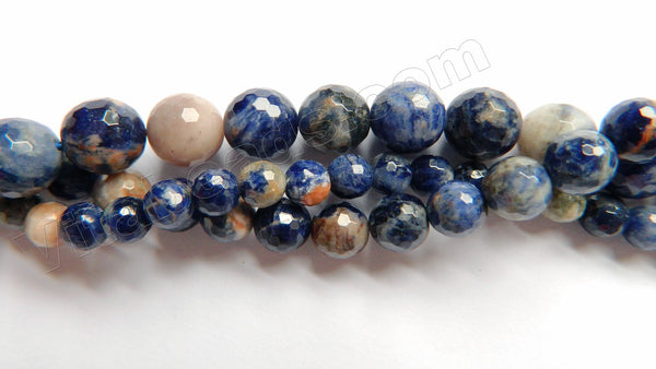 Orange Sodalite AA  -  Faceted Round  16"