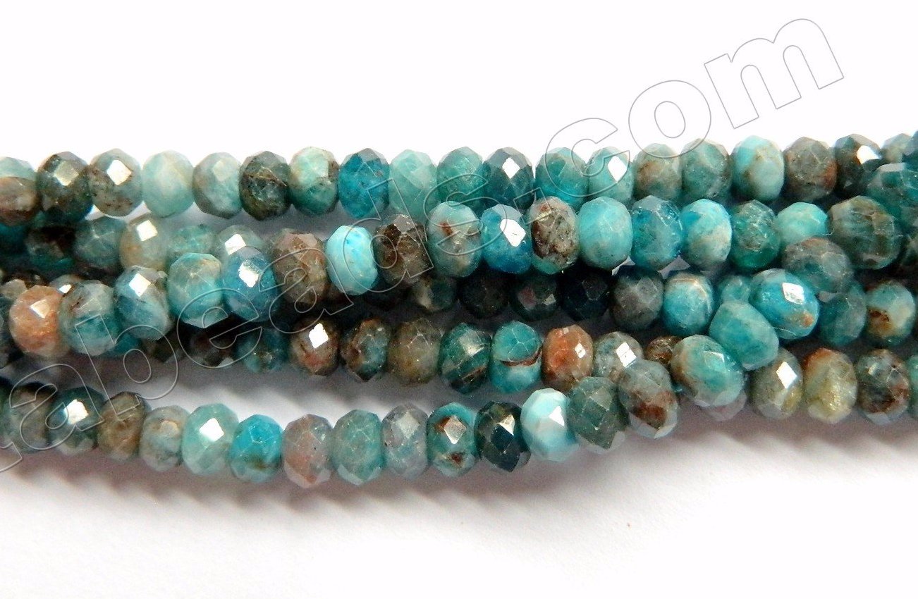 Apatite w/ Brown HK Natural AAA  -  Small Faceted Rondel  16"
