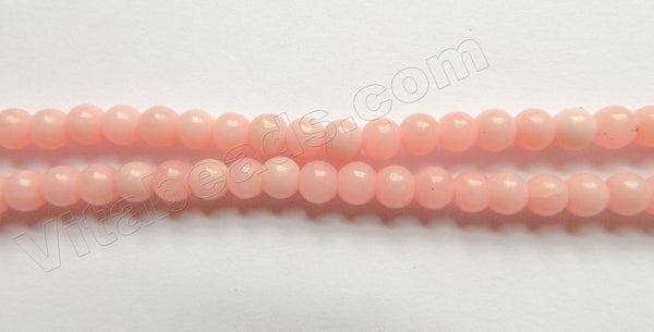 Pink Opal Solid AA  -  Smooth Round Beads  15"