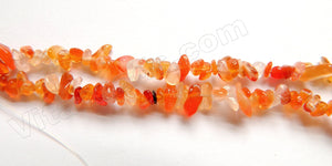 Natural Carnelian   -  Chips 36"    6-8mm