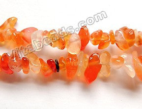 Natural Carnelian   -  Chips 36"    6-8mm