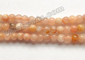 Mixed Pink Moonstone A  -  Small Smooth Round  15"