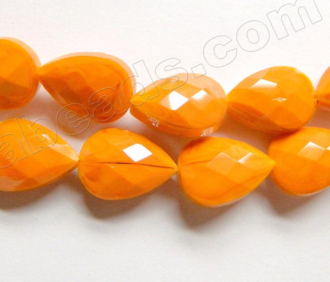Orange Quartz  -  Faceted Flat Drop 12.5"