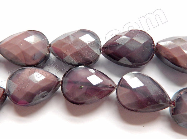 Red Fluroite Quartz  -  Faceted Flat Drop 12.5"