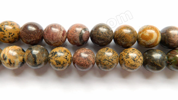 Paint Brush Jasper A  -  Smooth Round  16"