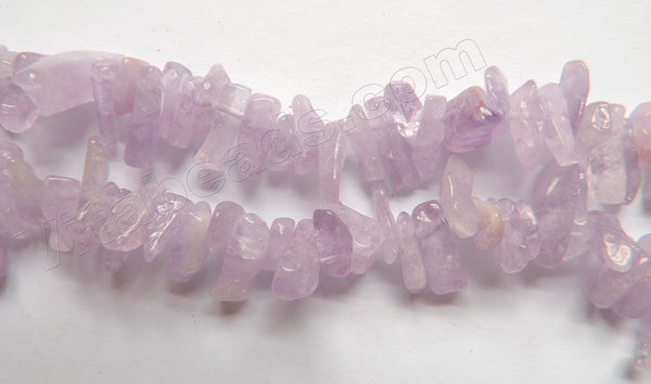 Light Amethyst Quartz   -  Rough Long Tooth  16"     6 x 12 - 16 mm