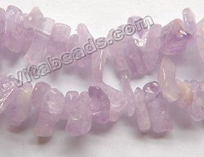 Light Amethyst Quartz   -  Rough Long Tooth  16"     6 x 12 - 16 mm