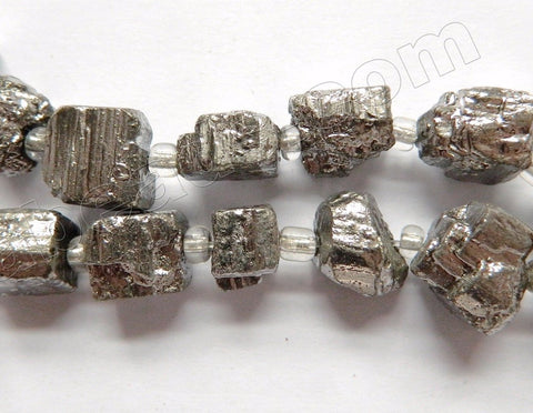 Silvery Metallic Crystal Natural   -  Rough Cube Tumble 8"