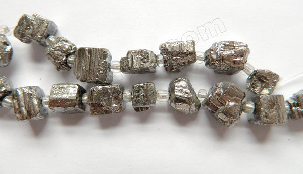 Silvery Metallic Crystal Natural   -  Rough Cube Tumble 8"