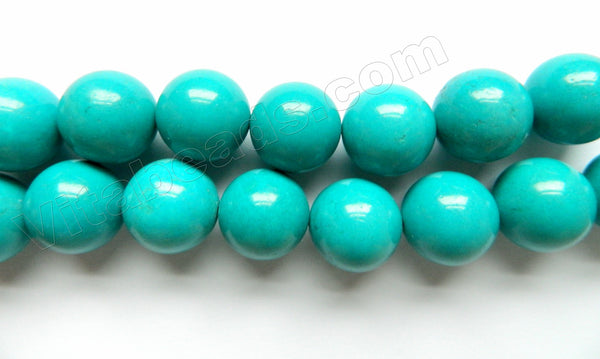 Deep Blue Chinese Turquoise AAA (Natural)  -  Big Smooth Round  16"