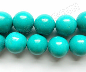 Deep Blue Chinese Turquoise AAA (Natural)  -  Big Smooth Round  16"