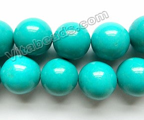 Deep Blue Chinese Turquoise AAA (Natural)  -  Big Smooth Round  16"