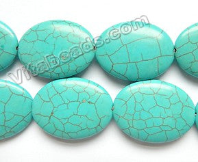 Cracked Chinese Turquoise  -  Puff Ovals  16"