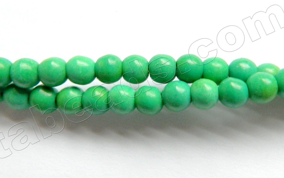 Dark Green Chinese Turquoise A (Natural)  -  Smooth Round  16"