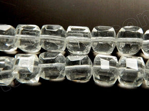 Rock Crystal Quartz AB  -  Diamond Cut Cubes 13"