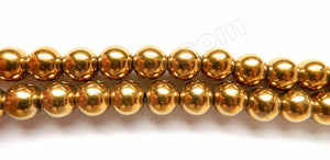 Gold Hematite  -  Smooth Round  16"