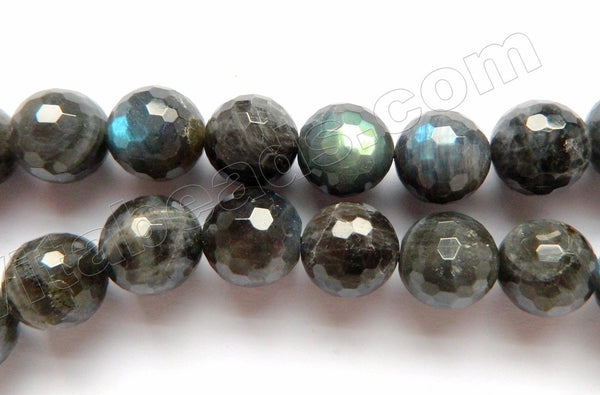 Labradorite Dark AA  -  Faceted Round  16"