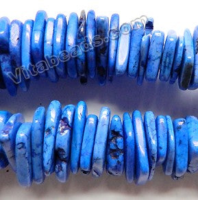 Sapphire Cracked Turquoise  -  Graduated Center Drilled Slices  16"