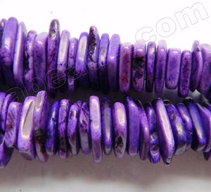 Purple Cracked Turquoise  -  Graduated Center Drilled Slices  16"