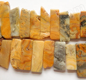 Yellow Crazy Lace Agate  -  Graduated Top-drilled Long Slabs  16"    10 x 20 - 50 mm