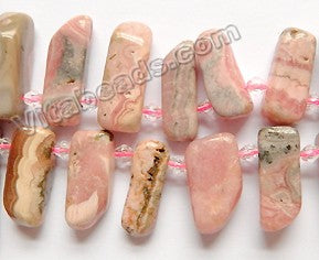 Rhodochrosite Natural  -  Graduated Top-drilled Tooth  16"